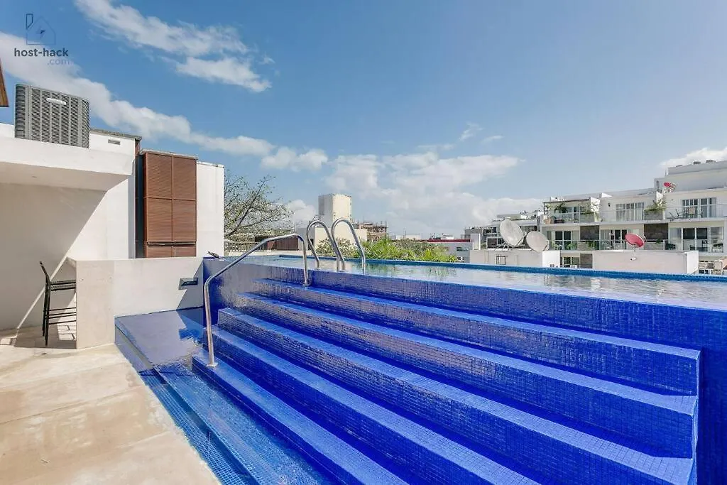Comfy Aptartment With Pool Near 5Th Avenue & Mamitas Beach - Danzamar 3 Playa del Carmen 0*,